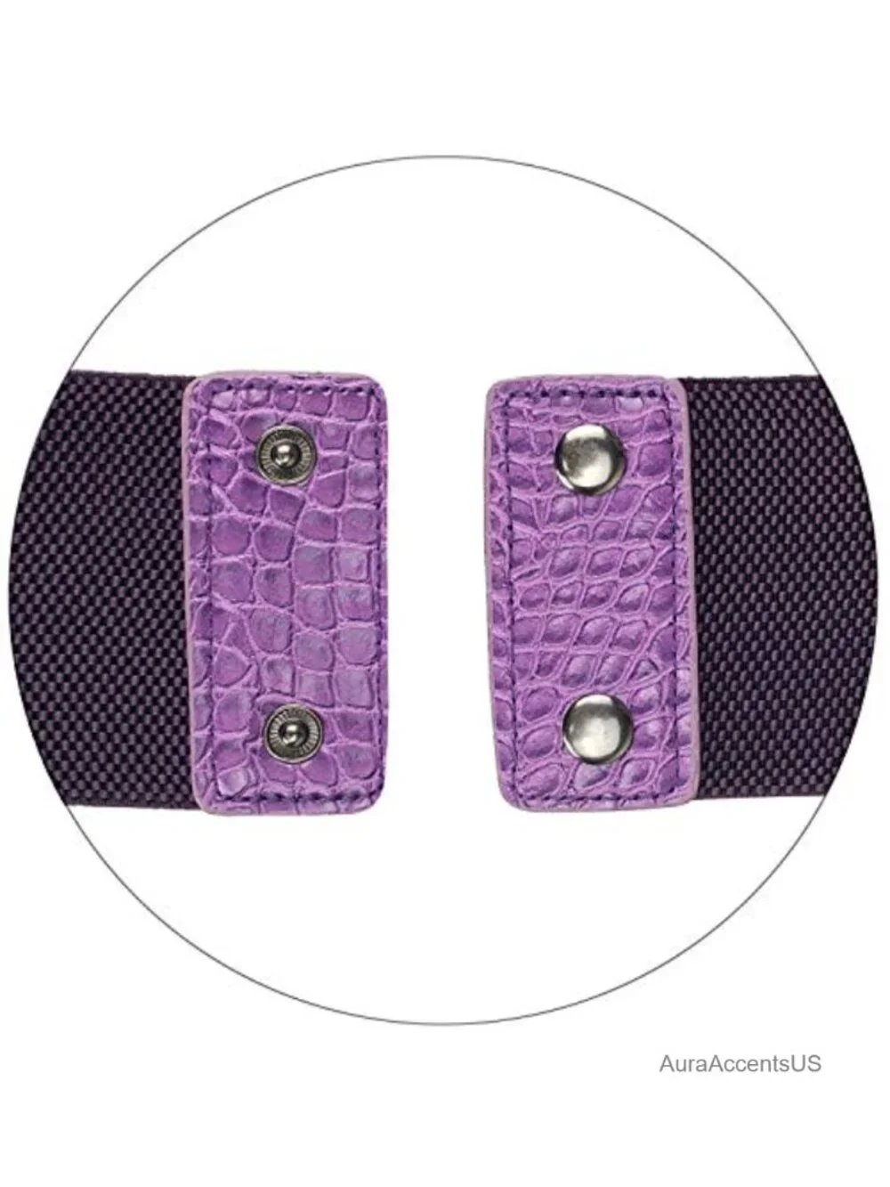 PU Leather Wide Waist Belt Hollow Out Rivets Stretch Cinch Waistband